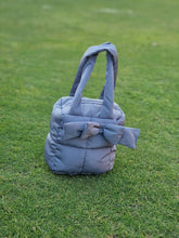 Puffer Bag Bow Tote Bag Grey
